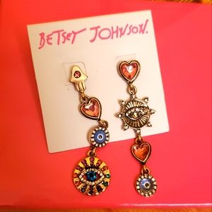 Betsy Johnson Earrings - Evil Eye
